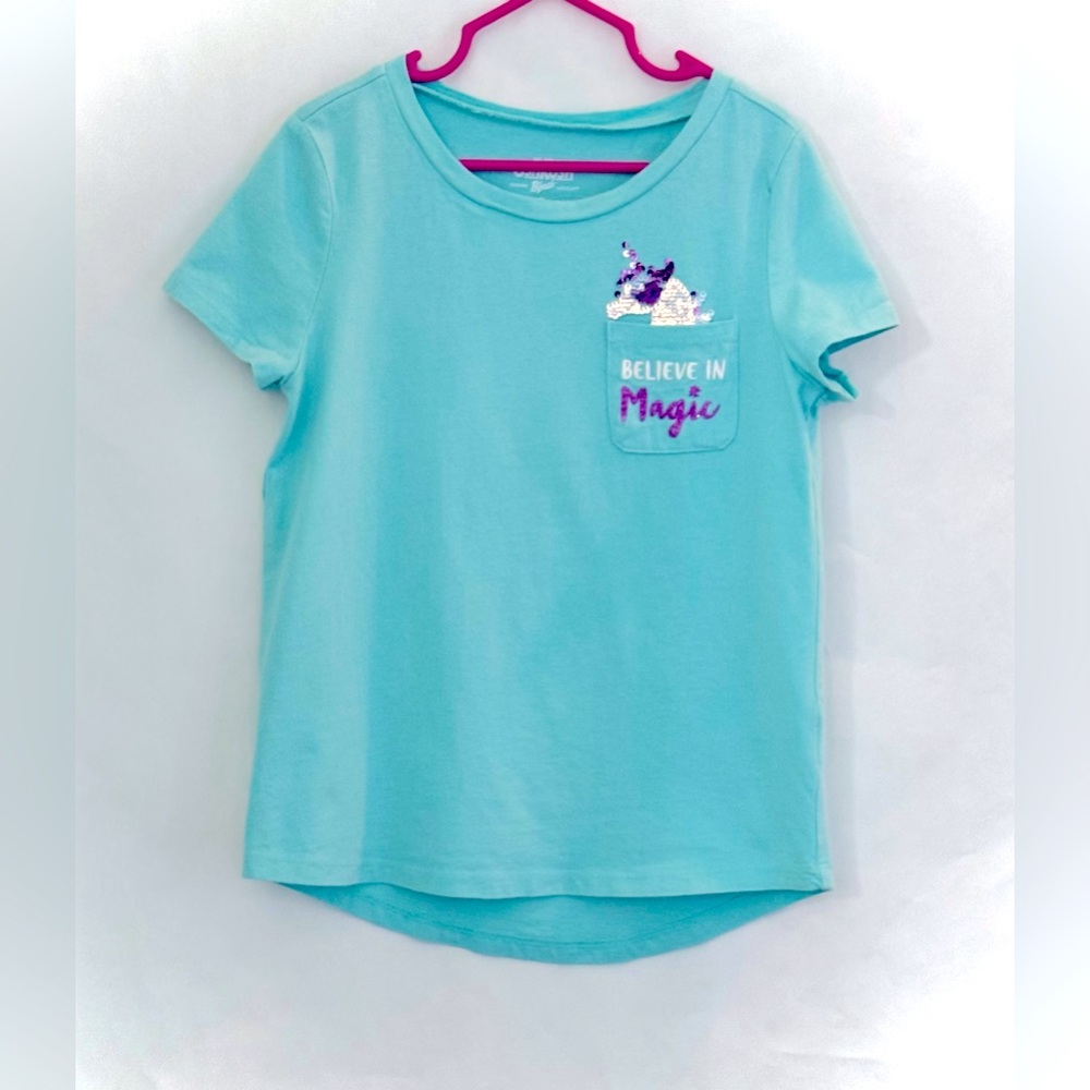 “Believe In Magic” unicorn Sequins Short Sleeve T Shirt